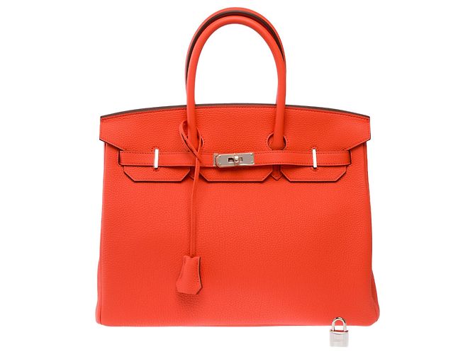 Hermès Borsa HERMES Birkin 35 in Pelle Arancione - 103819 - vista 3