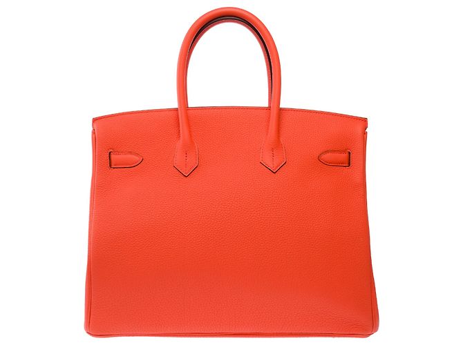 Hermès Borsa HERMES Birkin 35 in Pelle Arancione - 103819 - vista 4