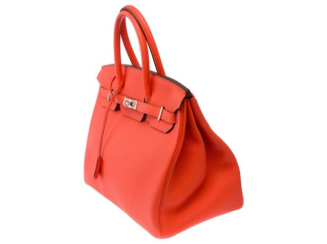 Hermès Borsa HERMES Birkin 35 in Pelle Arancione - 103819 - vista 5