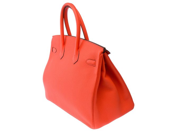 Hermès Borsa HERMES Birkin 35 in Pelle Arancione - 103819 - vista 6