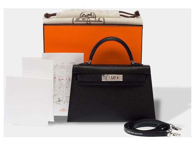 Hermès Borsa HERMES Kelly Mini in Pelle Nera - 103815 Nero - vista 2