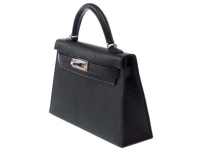 Hermès Borsa HERMES Kelly Mini in Pelle Nera - 103815 Nero - vista 5