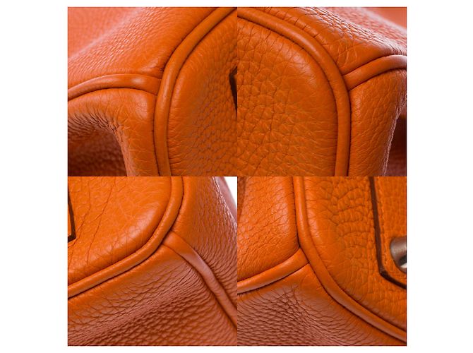 Hermès Borsa HERMES Birkin 35 in Pelle Arancione - 103812 - vista 12