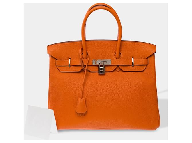 Hermès Borsa HERMES Birkin 35 in Pelle Arancione - 103812 - vista 2