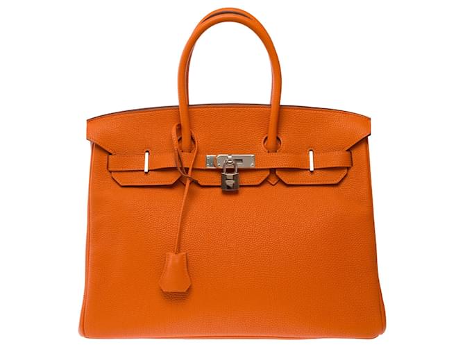 Hermès Borsa HERMES Birkin 35 in Pelle Arancione - 103812 - vista 3