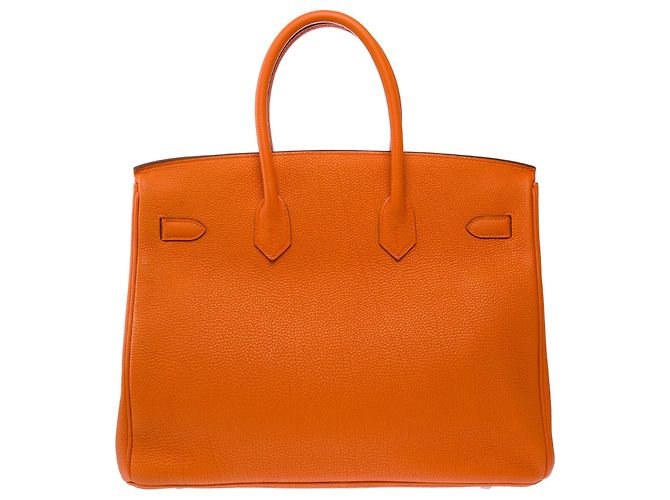 Hermès Borsa HERMES Birkin 35 in Pelle Arancione - 103812 - vista 4