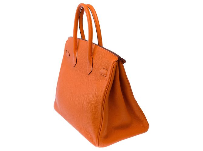 Hermès Borsa HERMES Birkin 35 in Pelle Arancione - 103812 - vista 6