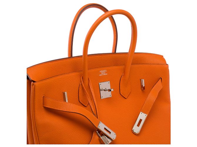 Hermès Borsa HERMES Birkin 35 in Pelle Arancione - 103812 - vista 7