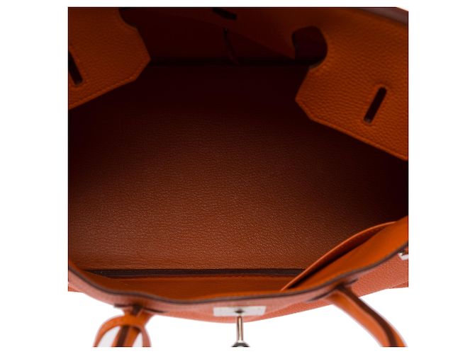 Hermès Borsa HERMES Birkin 35 in Pelle Arancione - 103812 - vista 9