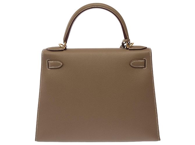 Hermès Borsa HERMES Kelly 28 in Pelle Étoupe - 103826 Taupe - vista 4