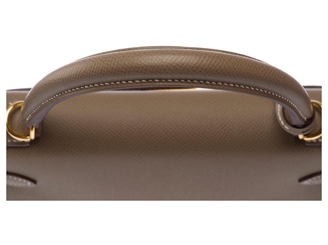 Hermès Borsa HERMES Kelly 28 in Pelle Étoupe - 103826 Taupe - vista 9