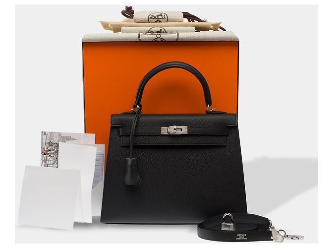 Hermès Borsa HERMES Kelly 25 in Pelle Nera - 103817 Nero - vista 2