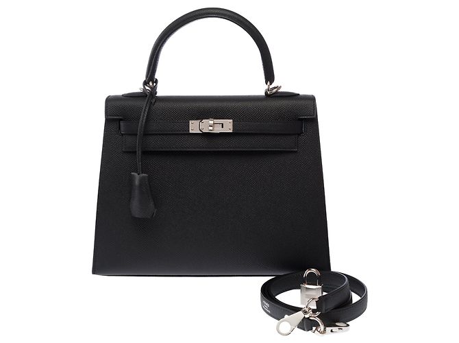 Hermès Borsa HERMES Kelly 25 in Pelle Nera - 103817 Nero - vista 3