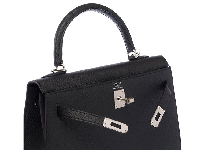 Hermès Borsa HERMES Kelly 25 in Pelle Nera - 103817 Nero - vista 7