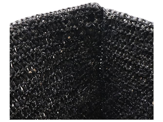 Shopper tote LOEWE in rafia nera Nero - vista 4
