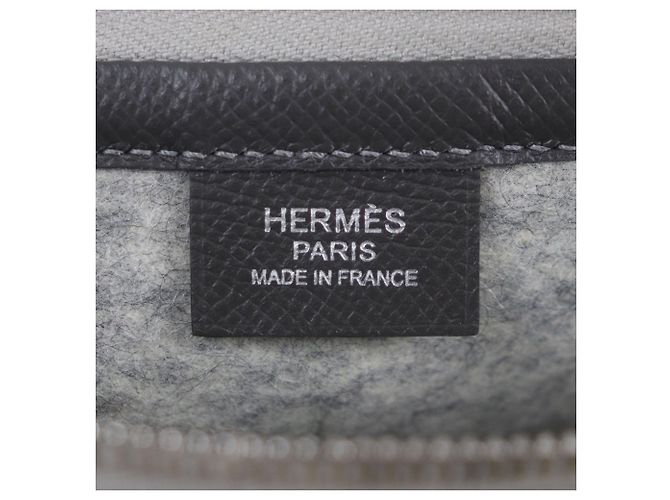 Borsa a pochette Hermès Toodoo 29 in Epsom e feltro grigio - vista 5