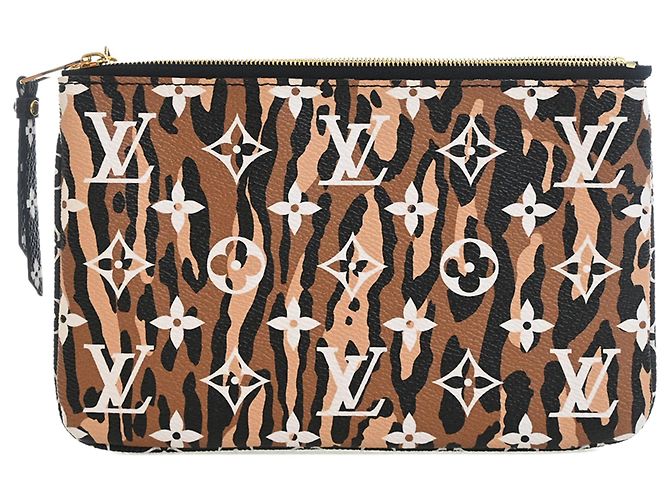 Bolsa Tiracolo Louis Vuitton Monogram Giant Jungle Double Zip Pochette Preta Preto - vista 2