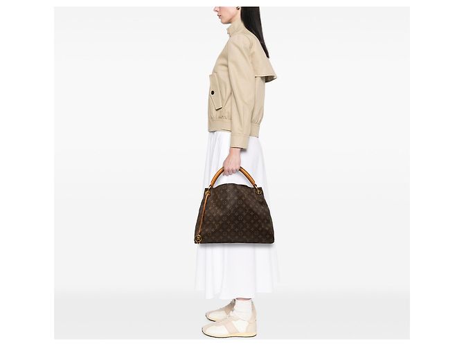 Borsa Hobo Louis Vuitton Monogram Artsy MM Marrone - vista 6