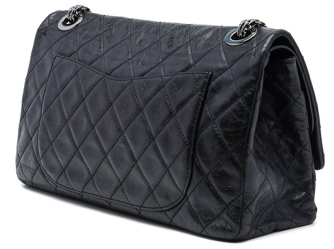 Borsa a tracolla Chanel Reissue 2.55 Double Flap 227 in pelle di vitello matelassé nera Nero - vista 2