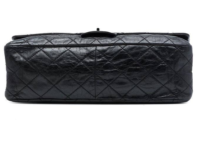 Borsa a tracolla Chanel Reissue 2.55 Double Flap 227 in pelle di vitello matelassé nera Nero - vista 3