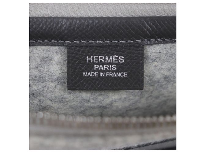 Borsa a pochette Hermès Toodoo 29 in Epsom e feltro grigio - vista 5