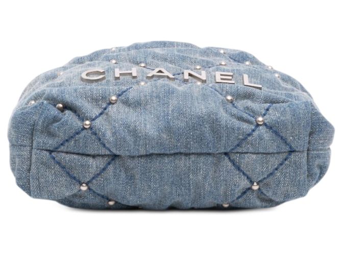 Borsa Chanel Mini Denim Studded 22 Blu - vista 3