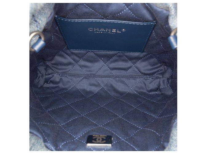 Borsa Chanel Mini Denim Studded 22 Blu - vista 4