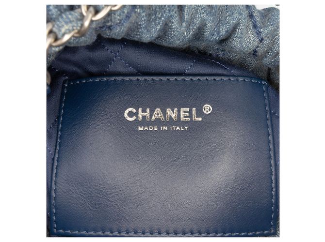 Borsa Chanel Mini Denim Studded 22 Blu - vista 5