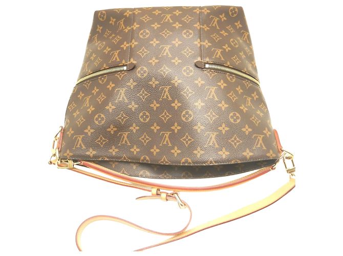Borsa Satchel Louis Vuitton Monogram Melie Marrone - vista 14