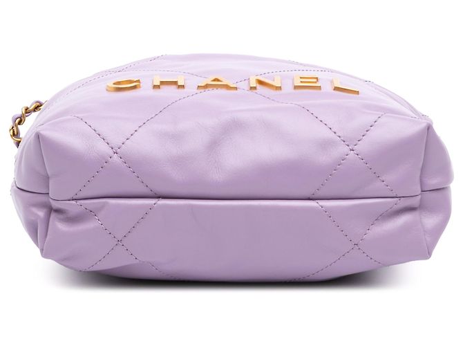 Borsa Chanel Mini 22 in vitello lucido viola Porpora - vista 3
