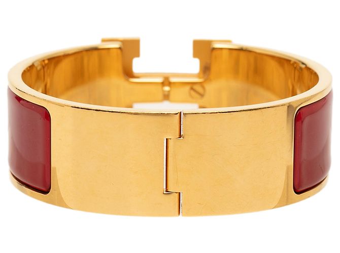 Bracciale Clic Clac H largo in smalto dorato Hermès GM D'oro - vista 3