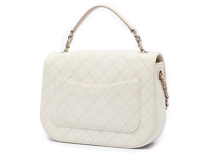 Borsa Chanel Paris Cuba Medium Quilted Caviar Thread Around bianca Bianco - vista 2