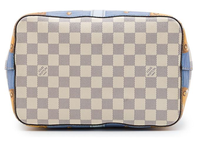 Borsa a secchiello Louis Vuitton Damier Azur Summer Trunks Neonoe Bianca Bianco - vista 3