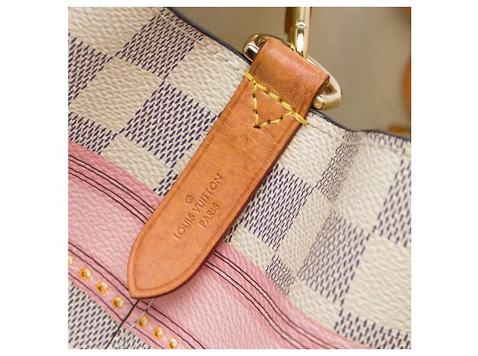Borsa a secchiello Louis Vuitton Damier Azur Summer Trunks Neonoe Bianca Bianco - vista 5