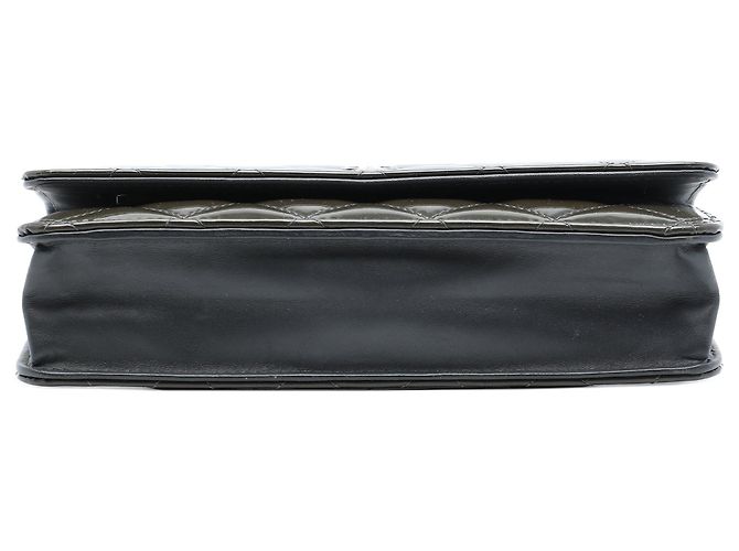 Borsa a tracolla Chanel CC Quilted Patent Wallet On Chain Grigia Grigio - vista 3