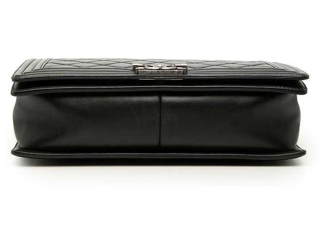 Borsa a tracolla Chanel Boy Flap Large in pelle d'agnello matelassé nera Nero - vista 3