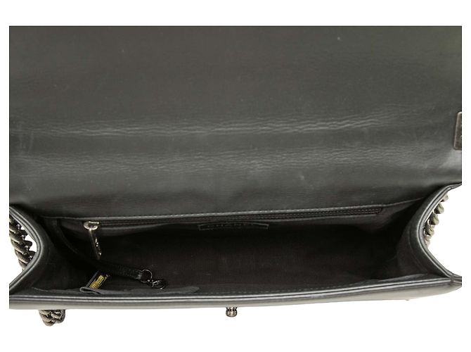 Borsa a tracolla Chanel Boy Flap Large in pelle d'agnello matelassé nera Nero - vista 4