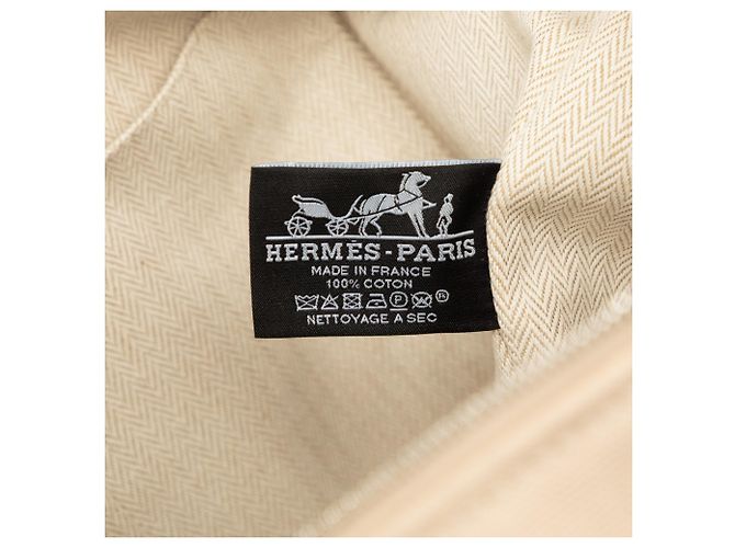 Borsa Vanity Case Hermès Large Toile Bride A Brac Beige - vista 5