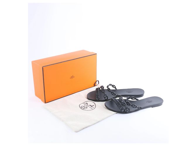 Sandali in gomma Hermès Rivage in Nero 181169Z, Taglia EU 39 - vista 11