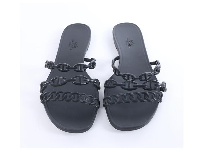 Sandali in gomma Hermès Rivage in Nero 181169Z, Taglia EU 39 - vista 2