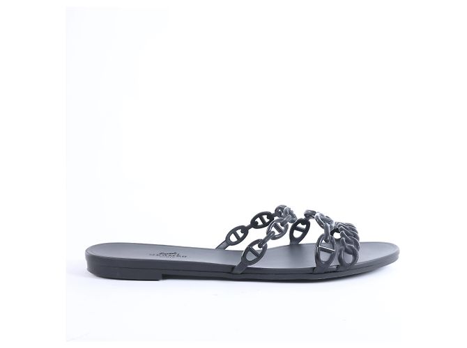 Sandali in gomma Hermès Rivage in Nero 181169Z, Taglia EU 39 - vista 3