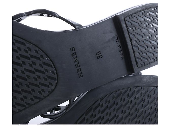 Sandali in gomma Hermès Rivage in Nero 181169Z, Taglia EU 39 - vista 8