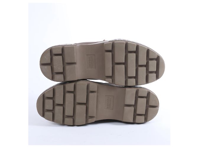 Botas de cano curto Hermès Fresh em nylon e couro, Greige, Tamanho EU 38 Cinza - vista 10