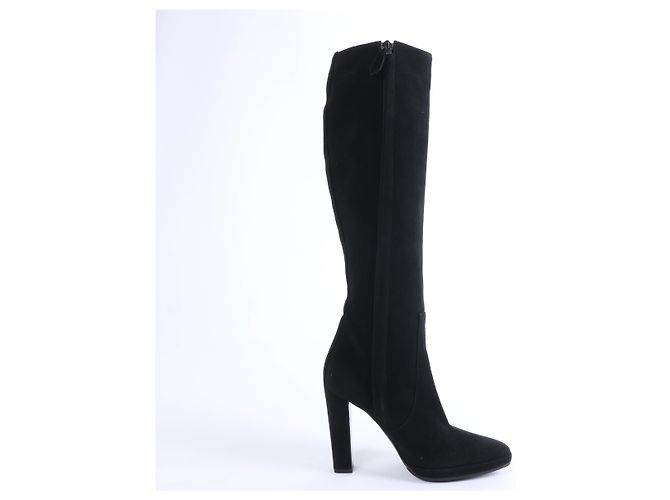 Botas largas Hermès de ante en negro, talla EU 36 - vista 3