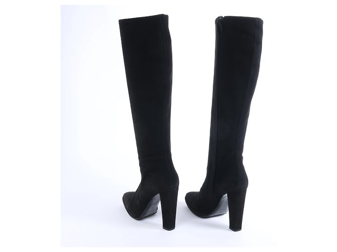 Botas largas Hermès de ante en negro, talla EU 36 - vista 8