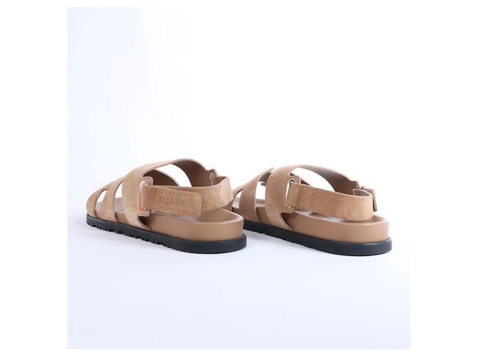 Sandali Hermès Genius in camoscio marrone 191383Z, Taglia EU 45 - vista 10