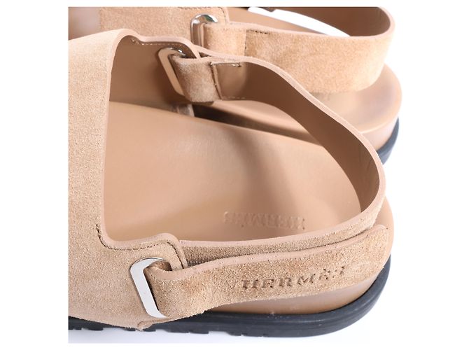 Sandali Hermès Genius in camoscio marrone 191383Z, Taglia EU 45 - vista 11