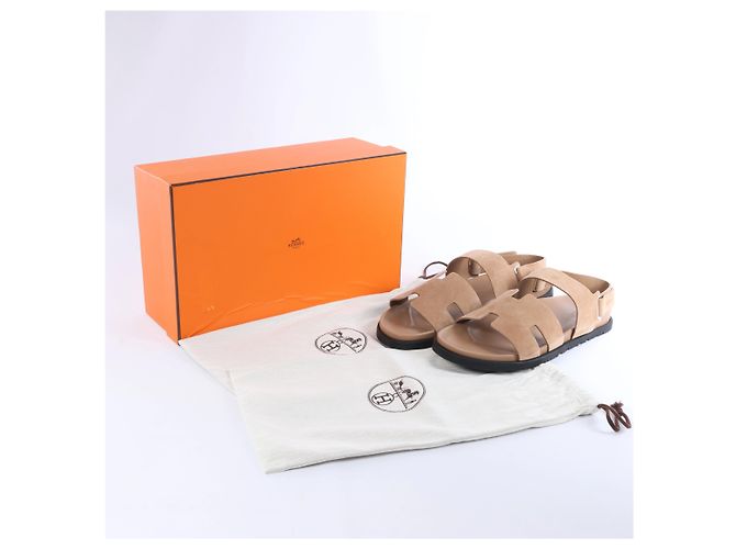 Sandali Hermès Genius in camoscio marrone 191383Z, Taglia EU 45 - vista 13