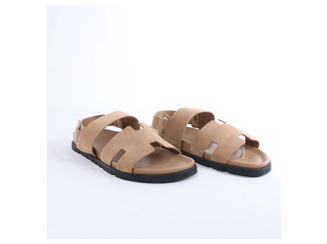 Sandali Hermès Genius in camoscio marrone 191383Z, Taglia EU 45 - vista 2