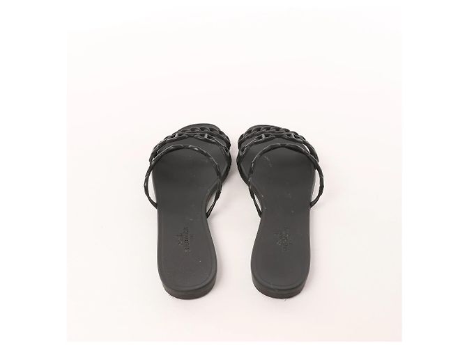 Hermès Sandali HERMES Rivage in gomma neri, Taglia 36 EU Nero - vista 5